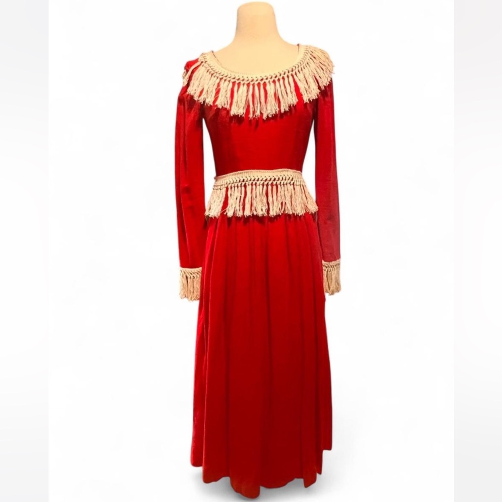 Elegant Red Fringe Dress